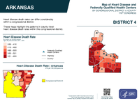 AR Congressional District 04 Heart Disease and Federally Qualified Health Centers Map 119th Congress