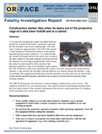Construction worker dies when he leans out of the protective cage of a skid steer forklift and is crushed