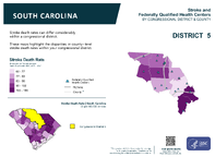 SC Congressional District 05 Stroke and Federally Qualified Health Centers Map 118th Congress