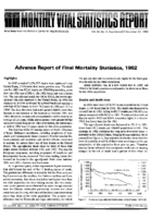 Advance report of final mortality statistics 1982