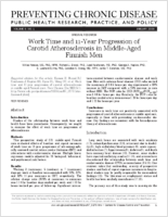 Work Time and 11Year Progression of Carotid Atherosclerosis in MiddleAged Finnish Men