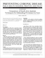 Comparison of SmallArea Analysis Techniques for Estimating Prevalence by Race