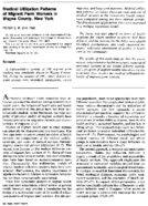 Medical utilization patterns of migrant farm workers in Wayne County New York