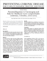 Parental Exposure to Carcinogens and Risk for Childhood Acute Lymphoblastic Leukemia Colombia 20002005