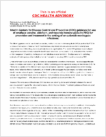 Interim Centers for Disease Control and Prevention CDC Guidance for Use of Smallpox Vaccine Cidofovir and Vaccinia Immune Globulin VIG for Prevention and Treatment in the Setting of an Outbreak Monkeypox Infections Wednesday June 11 2003 1900 EDT 700 PM EDT