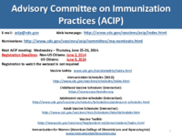 Advisory Committee on Immunization Practices ACIP February 2627 2014  welcome  introductions
