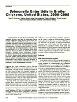Salmonella Enteritidis in Broiler Chickens United States 20002005