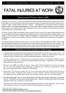 Fatal Injuries at Work Massachusetts Fatality Update 2006