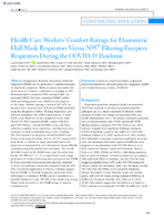 Health Care Workers Comfort Ratings for Elastomeric Half Mask Respirators Versus N95 Filtering Facepiece Respirators During the COVID19 Pandemic