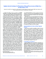 Update  Interim Guidance for Prevention of Sexual Transmission of Zika Virus  United States 2016