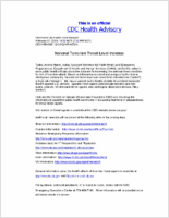 National Terrorism Threat Level Increase February 07 2003 752 PM EDT Friday February 07 2003 2005 EST 805 PM EST