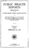 Public Health Reports  v 32 no 8  cover
