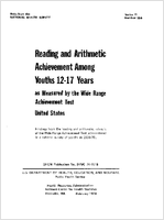 Reading and Arithmetic Achievement Among Youths 1217 Years as Measured by the Wide Range Achievement Test United States Findings from the Reading and Arithmetic Subtests of the Wide Range Achievement Test Administered in a National Survey of Youths in 196670
