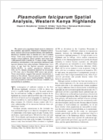 Plasmodium falciparum Spatial Analysis Western Kenya Highlands