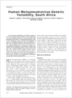 Human Metapneumovirus Genetic Variability South Africa
