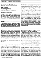 Risk Factors for Osteoporosis and Associated Fractures