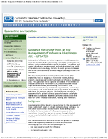 Guidance for Cruise Ships on the Management of InfluenzaLike Illness ILI 2013