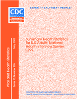 Summary Health Statistics for US Adults National Health Interview Survey 1997
