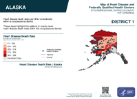 AK Congressional District 01 Heart Disease and Federally Qualified Health Centers Map 119th Congress