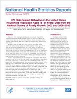 HIV riskrelated behaviors in the United States household population aged 1544 years data from the National survey of family growth 2002 and 20062010