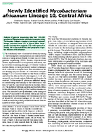 Newly Identified Mycobacterium africanum Lineage 10 Central Africa