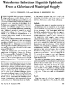 Waterborne infectious hepatitis epidemic from a chlorinated municipal supply