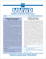 MMWR Morbidity and Mortality Weekly Report Vol 56 No 19 May 18 2007
