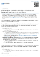 From August 1 Onward Required Documents for Bringing a Dog into the United States