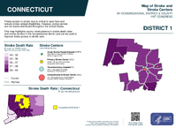 CT Congressional District 01 Stroke and Stroke Centers Map 119th Congress