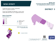 NJ Congressional District 05 Stroke and Federally Qualified Health Centers Map 118th Congress
