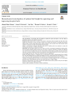 Biomechanical Investigation of Optimal Bed Height for Egressing and Ingressing Hospital Beds
