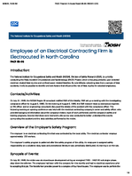 Employee of an Electrical Contracting Firm is Electrocuted in North Carolina FACE 8536
