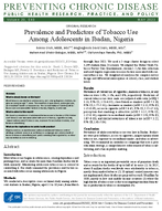 Prevalence and Predictors of Tobacco Use Among Adolescents in Ibadan Nigeria