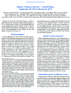 Update Influenza Activity  United States September 29 2013February 8 2014