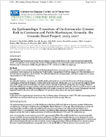 An Epidemiologic Transition of Cardiovascular Disease Risk in Carriacou and Petite Martinique Grenada the Grenada Heart Project 20052007