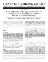 Race Ethnicity and Linguistic Isolation as Determinants of Participation in Public Health Surveillance Surveys