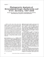 Phylogenetic Analysis of Enterohemorrhagic Escherichia coli O157 Germany 19872008