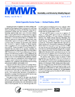 MMWR Morbidity and Mortality Weekly Report Vol 59 No 13 April 9 2010