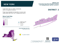 NY Congressional District 02 Stroke and Federally Qualified Health Centers Map 118th Congress
