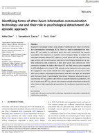 Identifying Forms of AfterHours Information Communication Technology Use and Their Role in Psychological Detachment An Episodic Approach