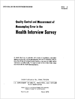 Quality Control and Measurement of Nonsampling Error in the Health Interview Survey