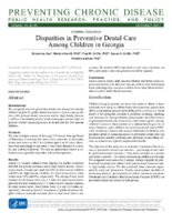 Disparities in Preventive Dental Care Among Children in Georgia