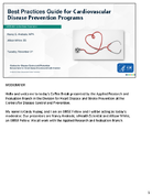 CDC Coffee Break Best Practices Guide for Cardiovascular Disease Prevention Programs 2021