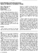 Stroke Mortality And Its Socioeconomic Racial And Behavioral Correlates In Florida