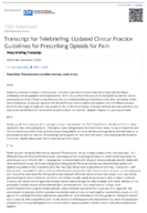 Transcript for telebriefing Updated clinical practice guidelines for prescribing opioids for pain  press briefing transcript  Wednesday November 9 2022