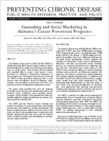 Geocoding and Social Marketing in Alabamas Cancer Prevention Programs
