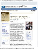 Emergency Response Resources Surface sampling procedures for Bacillus anthracis spores from smooth nonporous surfaces Revised April 26 2012