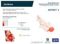 GA Congressional District 04 Heart Disease and Federally Qualified Health Centers Map 118th Congress