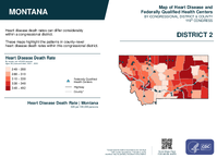 MT Congressional District 02 Heart Disease and Federally Qualified Health Centers Map 119th Congress