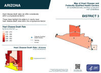 AZ Congressional District 03 Heart Disease and Federally Qualified Health Centers Map 119th Congress